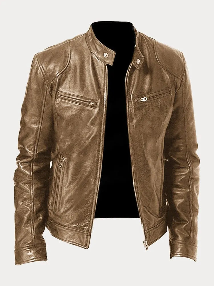 Dave Veste Biker Homme Cuir PU Tendance avec Coupe Classique & Doublure Douce en Coton, vue 2