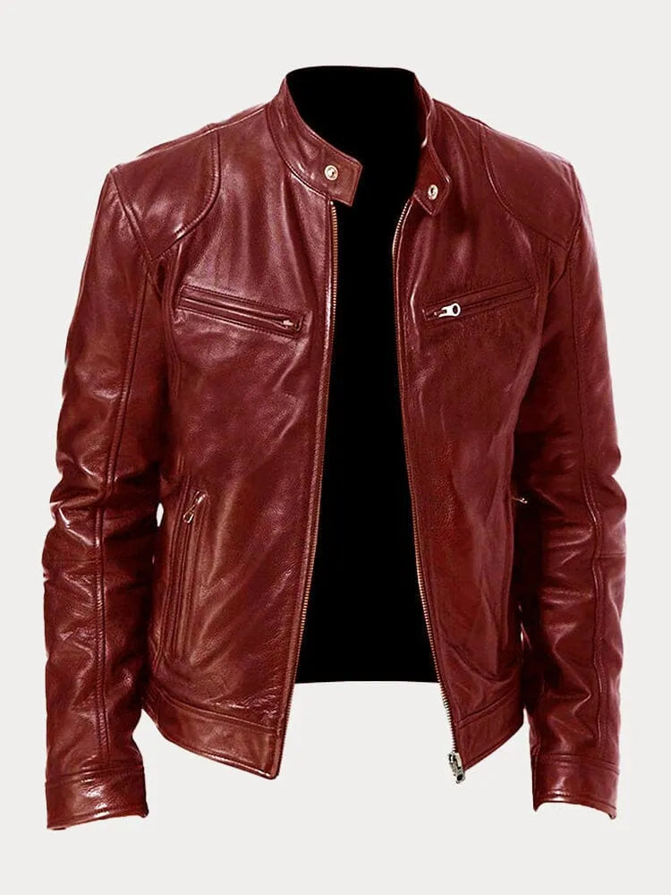 Dave Veste Biker Homme Cuir PU Tendance avec Coupe Classique & Doublure Douce en Coton
