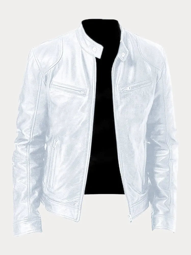 Dave Veste Biker Homme Cuir PU Tendance avec Coupe Classique & Doublure Douce en Coton, vue 8