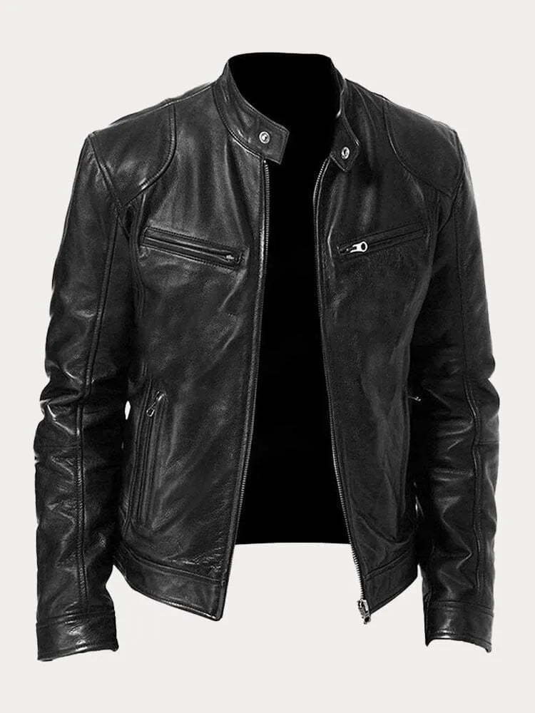 Dave Veste Biker Homme Cuir PU Tendance avec Coupe Classique & Doublure Douce en Coton, vue 10