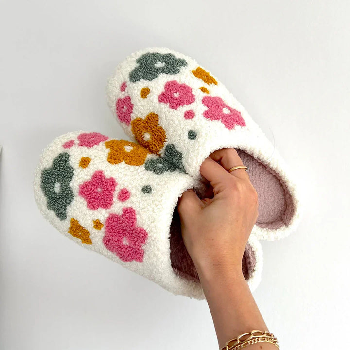 Valentina Chaussons Femme à Motif Floral Pantoufles Intérieures Douces et Chaudes pour un Confort d’Hiver Cocooning, vue 4