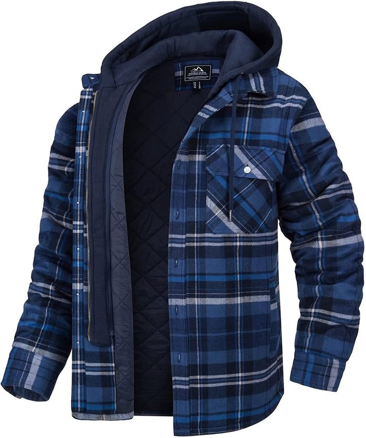 Jared Veste à Carreaux Homme Doublure Chaude & Capuche pour un Look Tendance de Printemps, vue 6