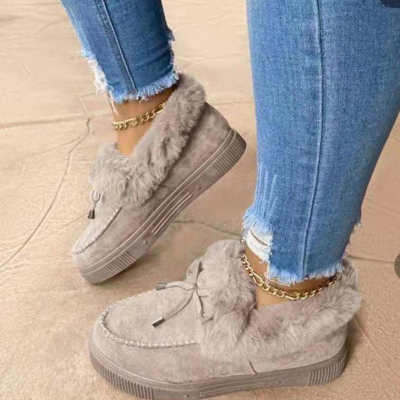 Esther Chaussons d’Hiver pour Femme Toucher Suédine Doux avec Doublure Chaude en Fausse Fourrure & Semelle Antidérapante