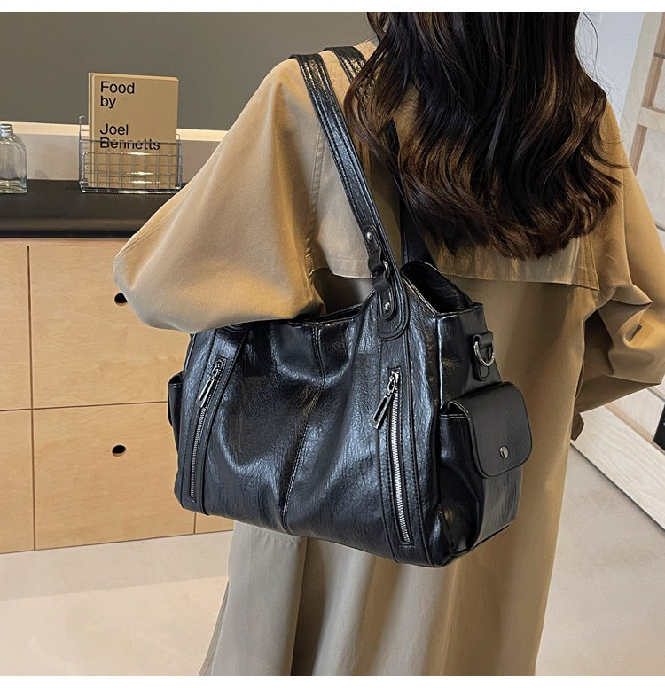 Clara Sac à Main Femme Sac en Cuir Élégant avec Compartiments Spacieux & Détails Zippés, vue 2