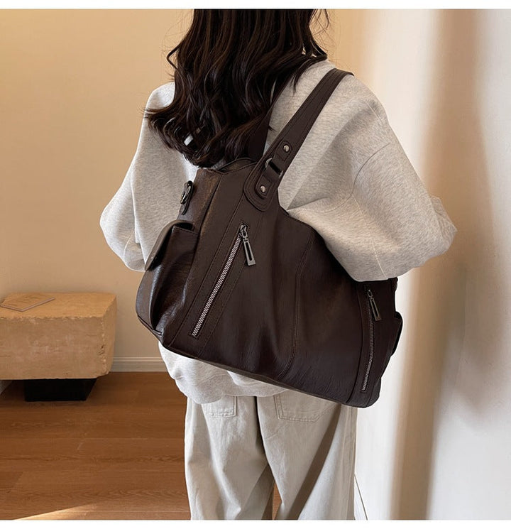 Clara Sac à Main Femme Sac en Cuir Élégant avec Compartiments Spacieux & Détails Zippés, vue 4