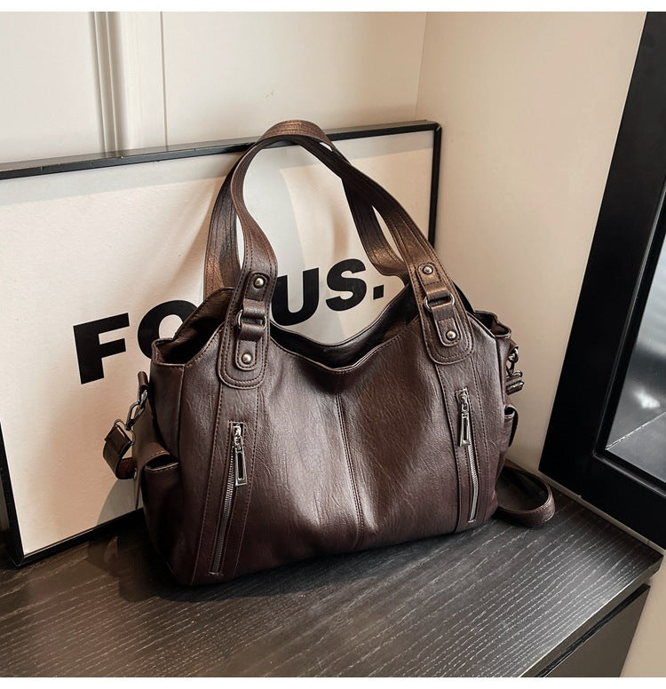Clara Sac à Main Femme Sac en Cuir Élégant avec Compartiments Spacieux & Détails Zippés, vue 6