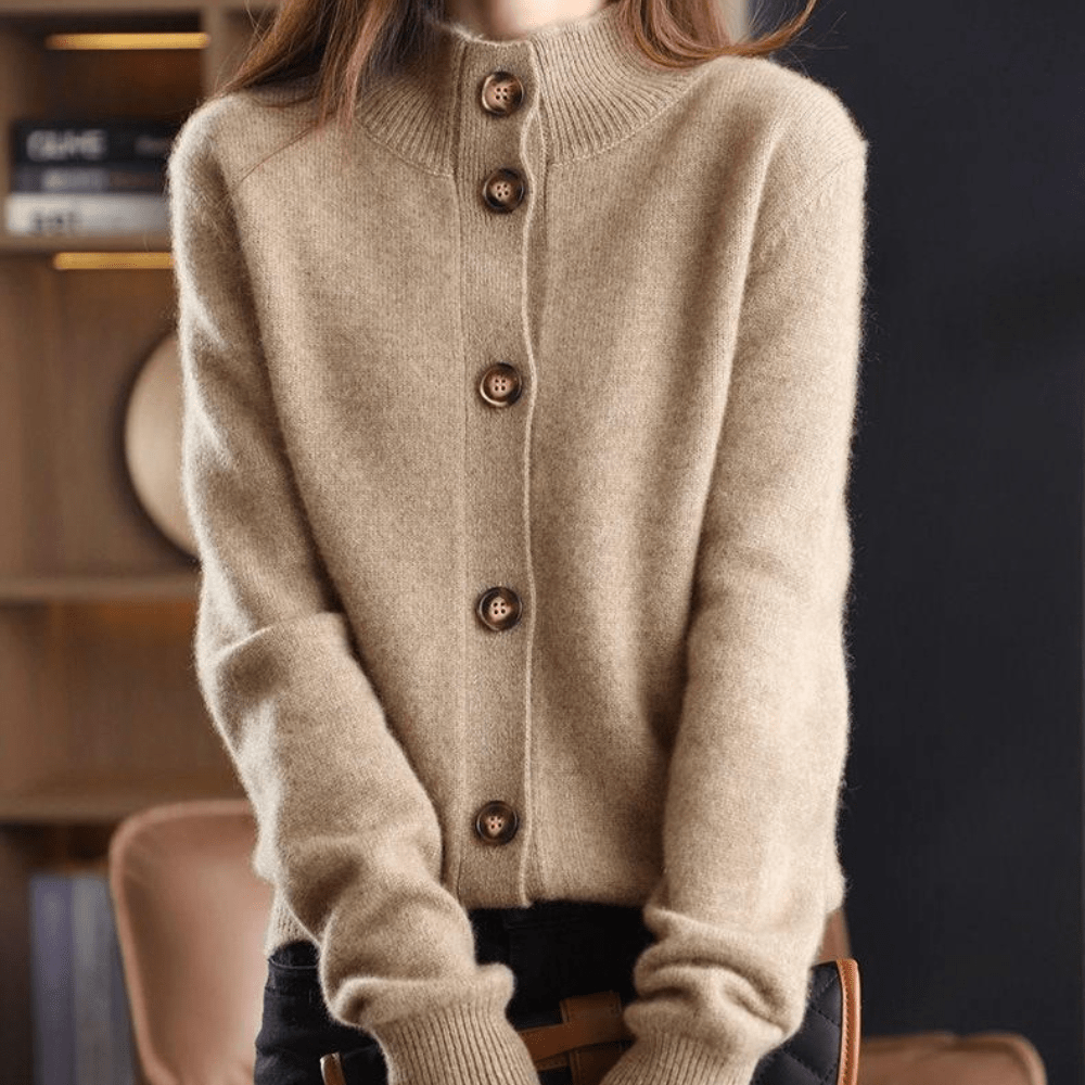 Marcy Cardigan Femme Maille Douce avec Col, Boutonnage Élégant & Coupe Confortable, vue 2