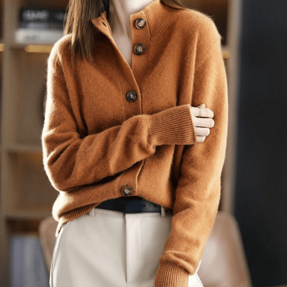 Marcy Cardigan Femme Maille Douce avec Col, Boutonnage Élégant & Coupe Confortable, vue 3