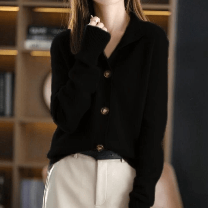 Marcy Cardigan Femme Maille Douce avec Col, Boutonnage Élégant & Coupe Confortable, vue 4