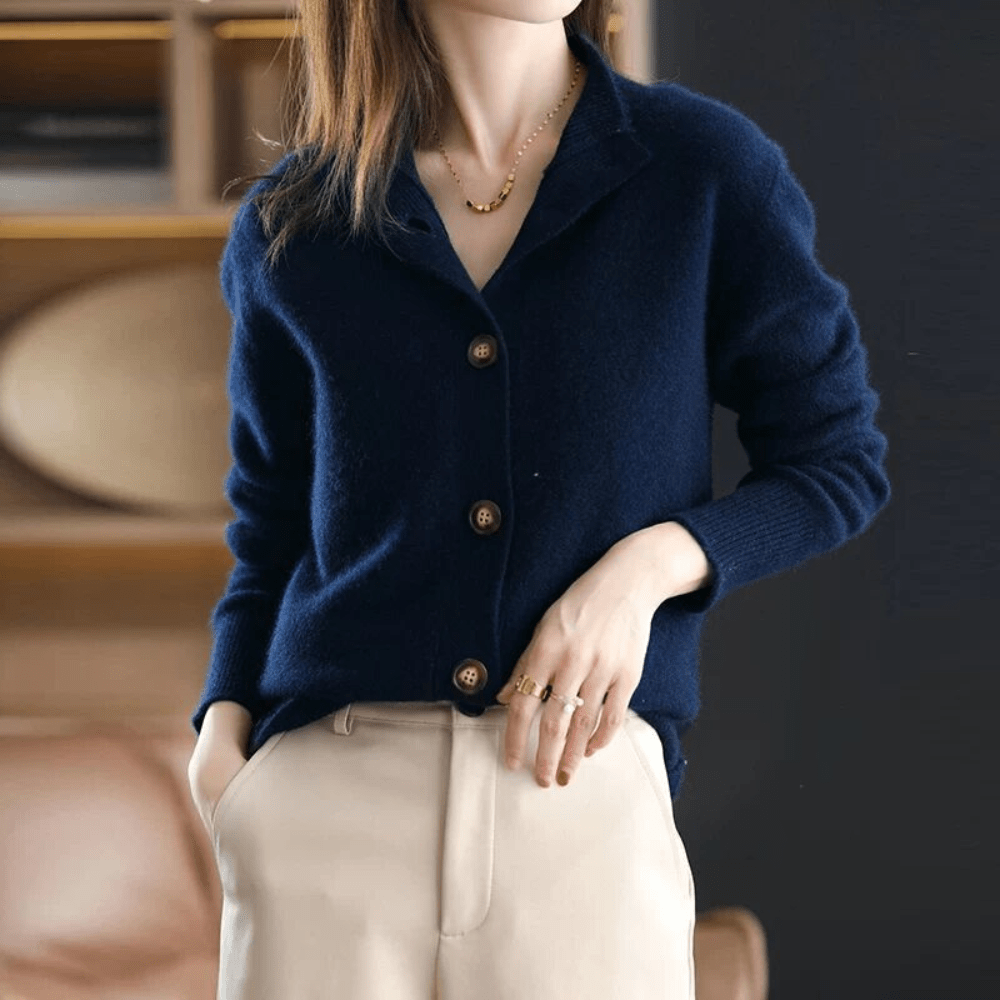 Marcy Cardigan Femme Maille Douce avec Col, Boutonnage Élégant & Coupe Confortable, vue 5