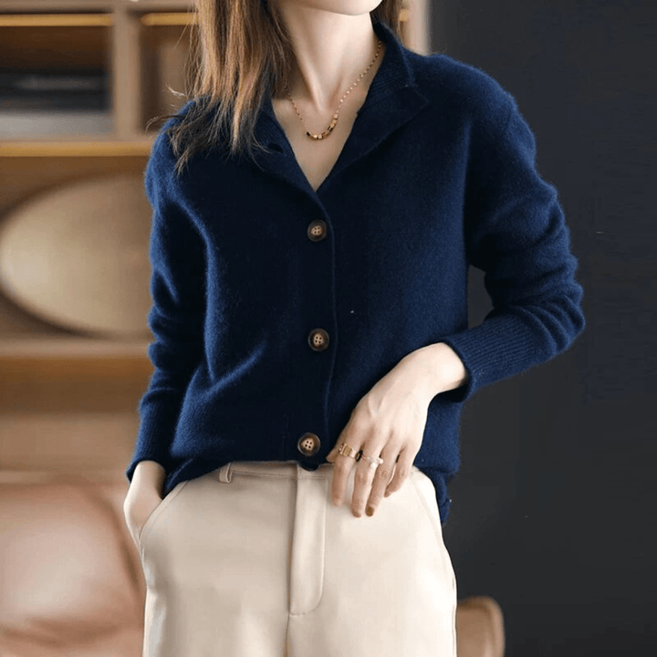Marcy Cardigan Femme Maille Douce avec Col, Boutonnage Élégant & Coupe Confortable, vue 5
