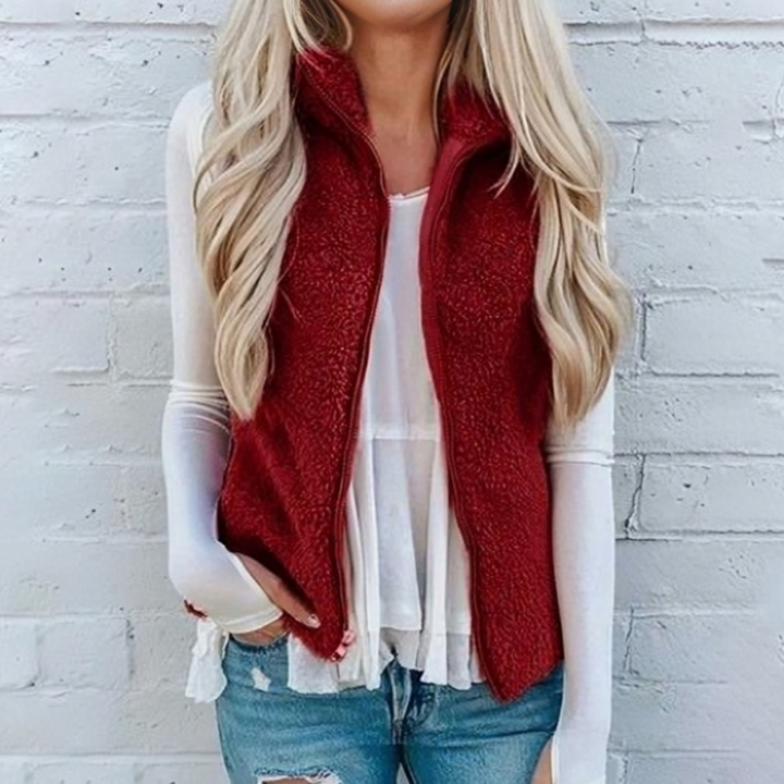 Tessia Gilet Zippé en Polaire Femme Couche Légère et Douce avec Coupe Chaude et Confortable, vue 2