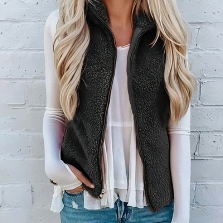 Tessia Gilet Zippé en Polaire Femme Couche Légère et Douce avec Coupe Chaude et Confortable, vue 3
